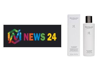 Shampooing épaississant de RevitaLash® Cosmetics paru dans News 24 - Février 2024